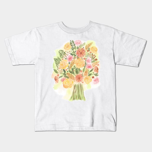 Rose Bouquet Kids T-Shirt by Sharon Rose Art